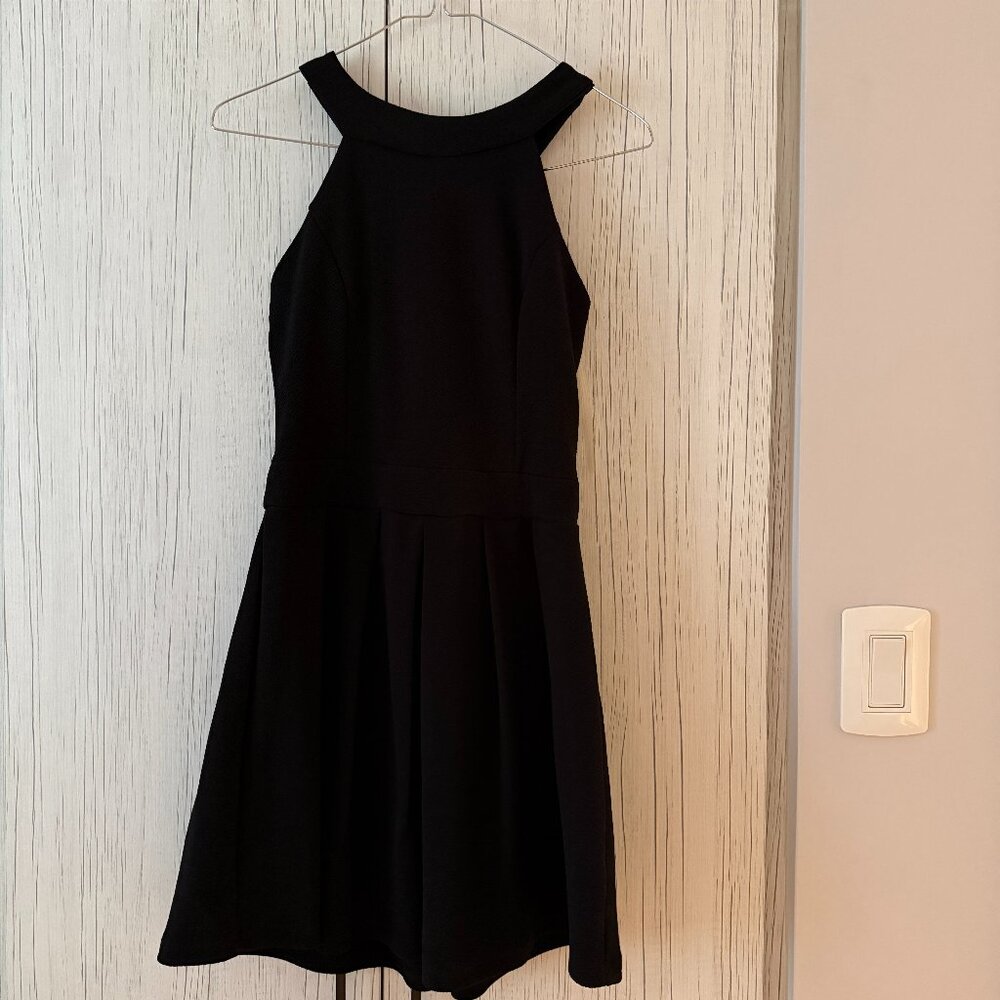 Chelsea Women’s Black Mini Dress with Ribbon Detail